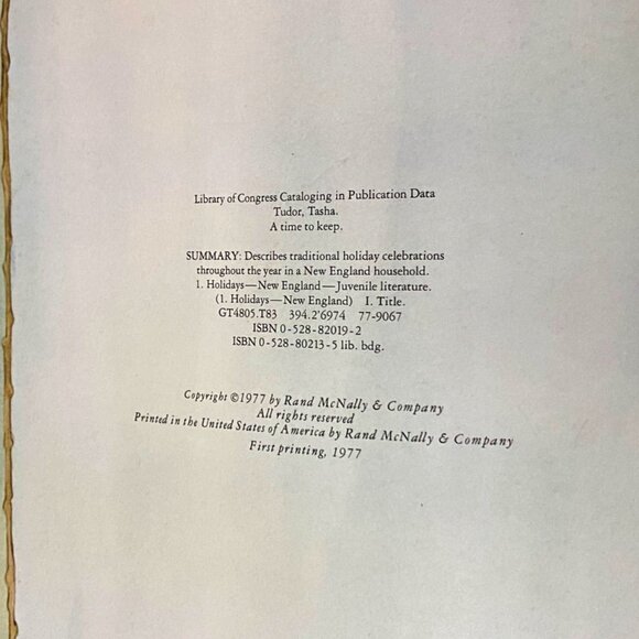 A Time to Keep The Tasha Tudor Book of Holidays Hardcover Vtg 70s 1st Printing - Picture 4 of 6